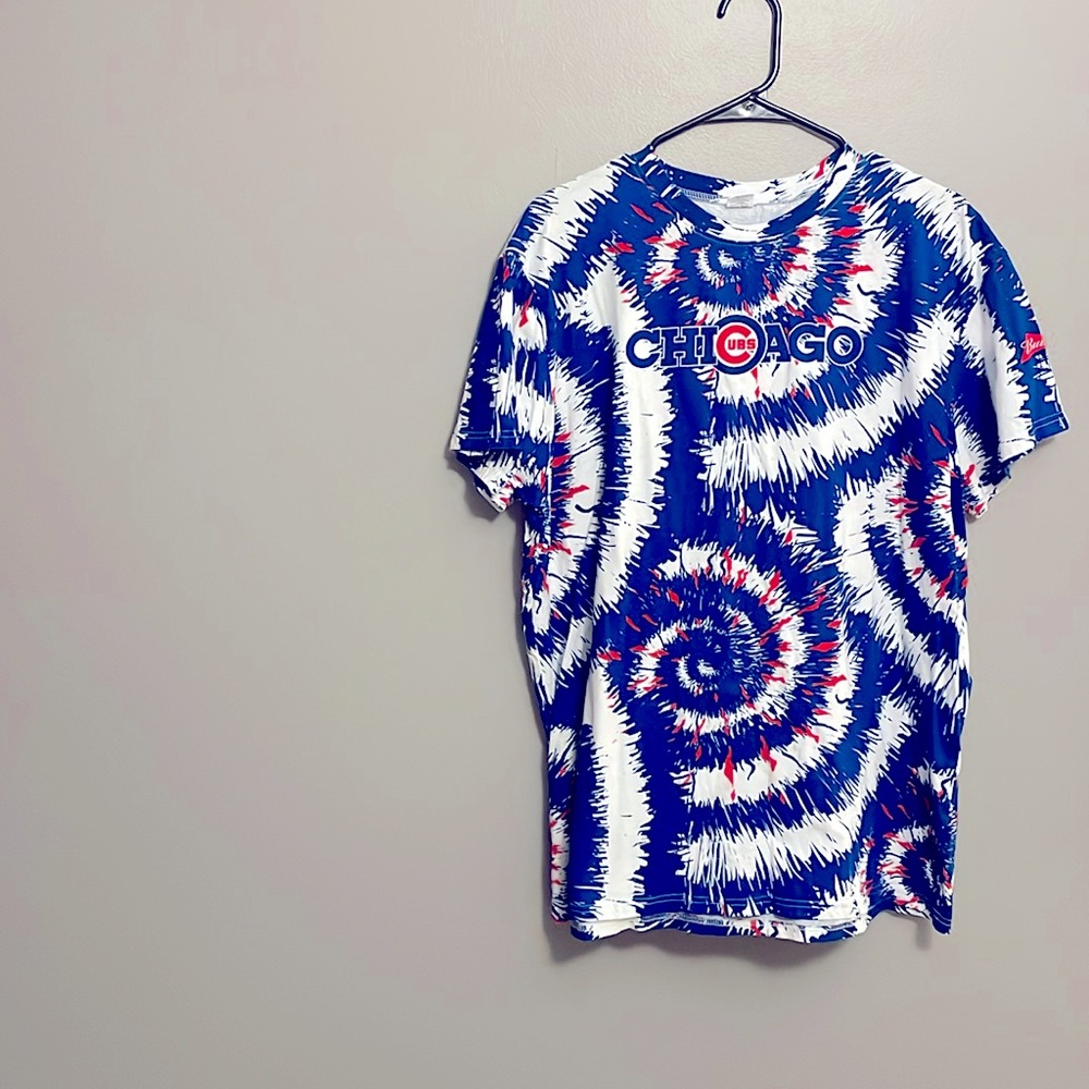 Chicago Cubs Blue and White Tie-Dye T-Shirt